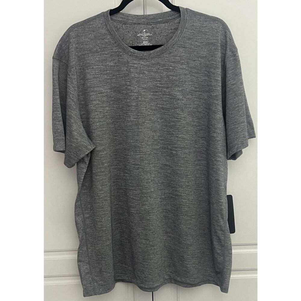 Fabletics Men's The Front Row Tee Heathered Gray Short Sleeve Size XXL  NWT